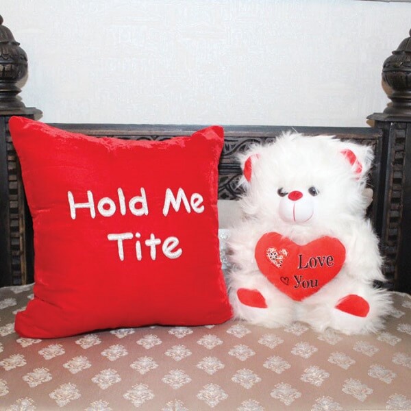 Cushion with teddy bear gift Pack -Foriorder