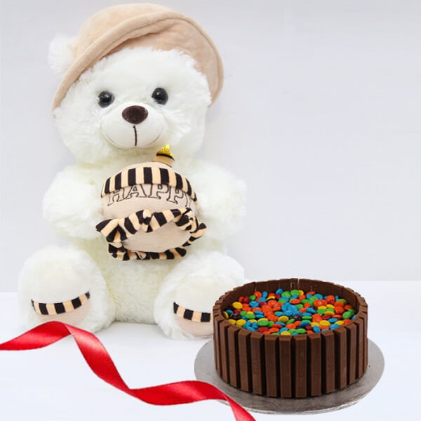 Teddy bear with Chocolate box